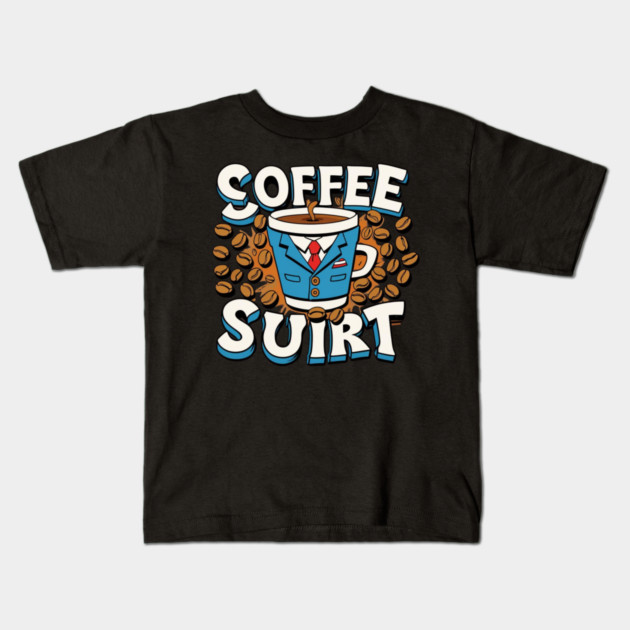 Caffeinated Coffee Writing Kids T-Shirt by SR8891