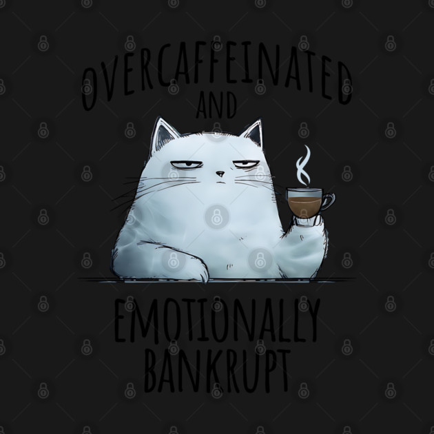 Overcaffeinated and Emotionally Bankrupt, funny sarcastic cat by Luxinda