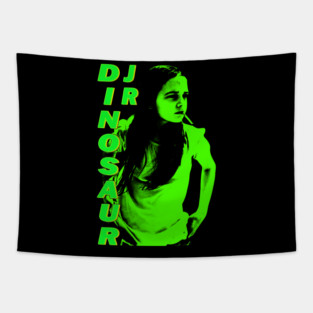 Green Girl With Big Typography Tapestry