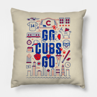 Go Cubs Go Art Pillow