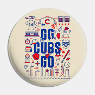 Go Cubs Go Art Pin