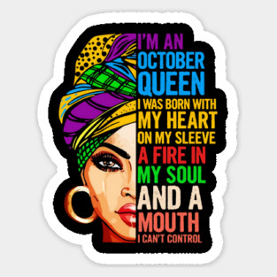 I'm an October Queen! Horoscope Libra and Scorpio Zodiac Sign Gift Sticker