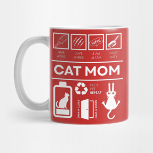 Funny Cat Mom T-Shirt | Official Cat Guardian Uniform | Humorous Cat Lover Gift Mug