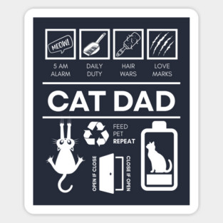Funny Cat Dad Design | Official Cat Guardian Uniform | Humorous Cat Lover Gift Sticker