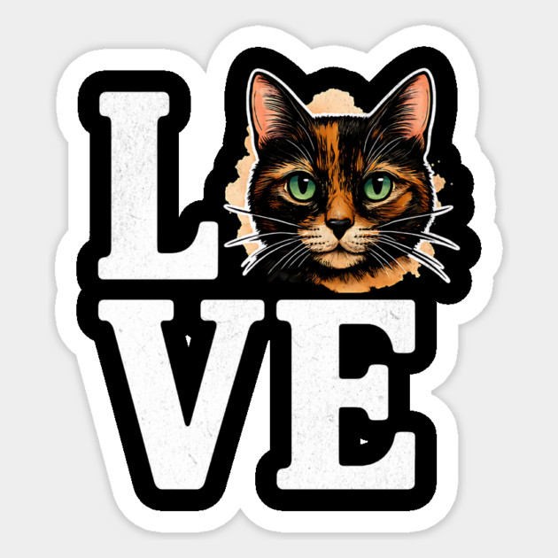 Love Cat Text Design Sticker by Designed By Marty