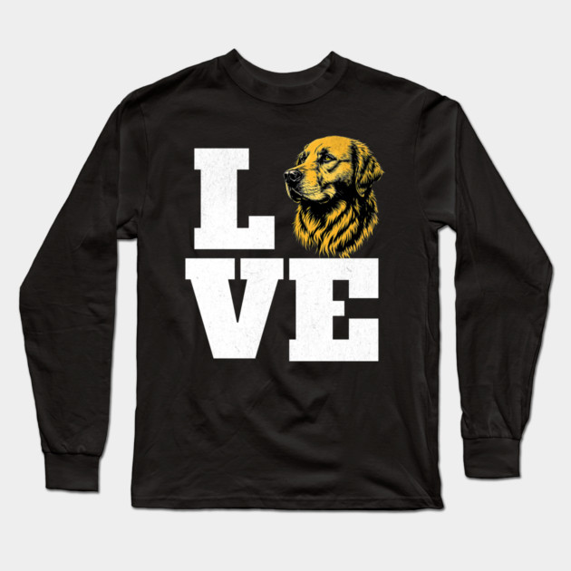 Love Dog Text Design Long Sleeve T-Shirt by Designed By Marty