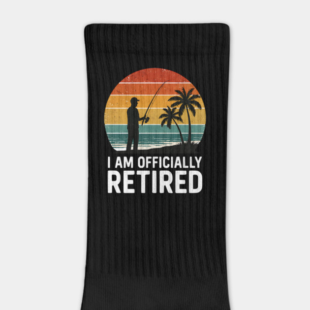 I Am Officially Retired Fishing Sunset Design by Designed By Marty