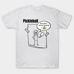 PICKLEBALL tee t shirt Funny pikled cartoon character, fun to wear to games T-Shirt