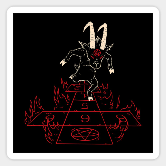 Hopscotch To Hell Sticker by Cosmo Gazoo