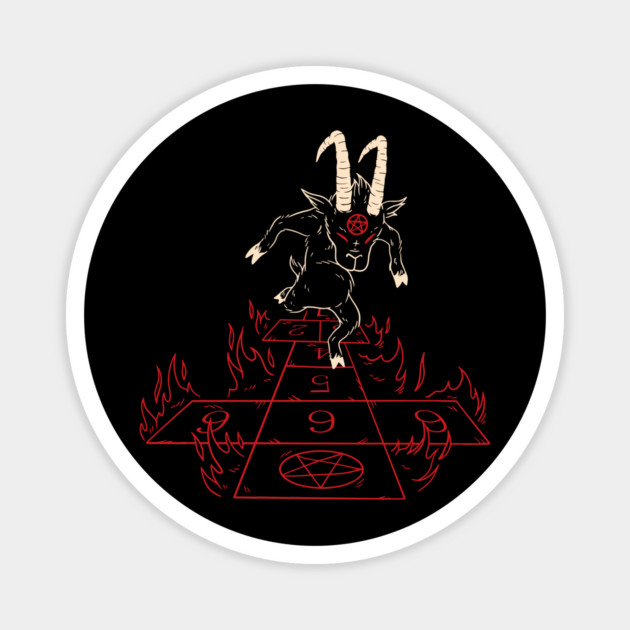 Hopscotch To Hell Magnet by Cosmo Gazoo