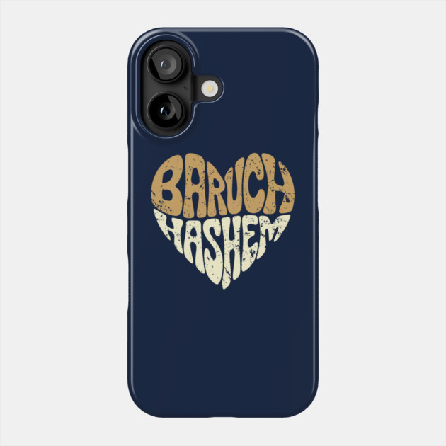 Baruch Hashem Heart Phone Case by Thank HaShem