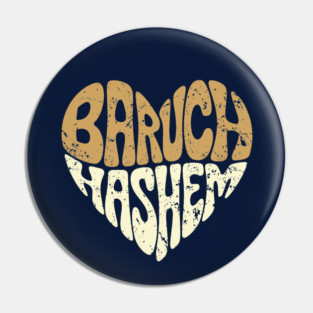 Baruch Hashem Heart Pin