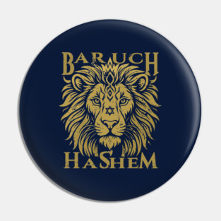 Baruch Hashem Lion of Judah Pin