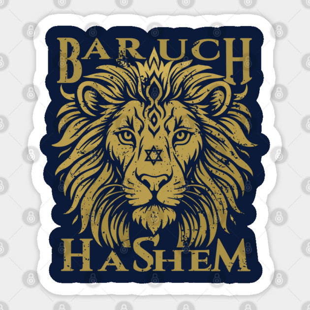 Baruch Hashem Lion of Judah Sticker by Thank HaShem