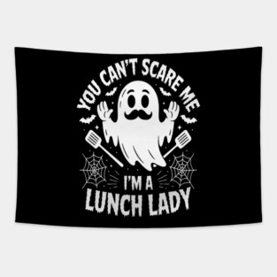 Lunch Lady Halloween Ghost Cafeteria Worker All Hallows' Eve Tapestry
