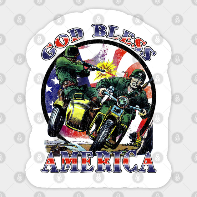 Army God Bless America Tee Sticker by Joaddo