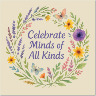 Celebrate Minds of All Kinds Shirt Autism Awareness Posters and Art
