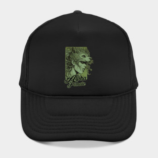 Green Alpha Woman Power Wolf Hat