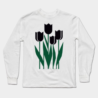 Black Tulips Long Sleeve T-Shirt