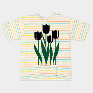 Black Tulips Kids T-Shirt