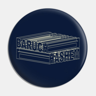 Baruch Hashem Outline 3D Pin