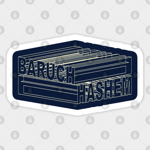 Baruch Hashem Outline 3D Sticker by Thank HaShem