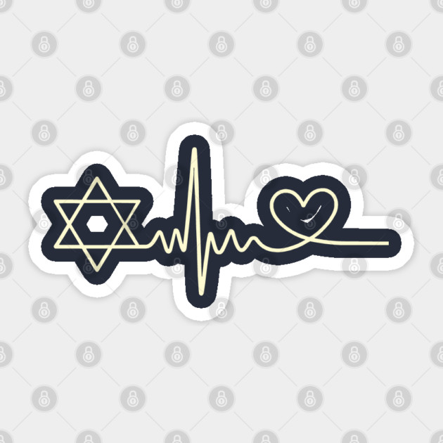 Heartbeat Star of David Sticker by Thank HaShem
