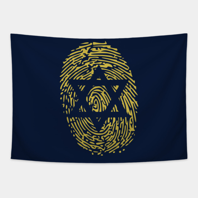 Jewish Identity Fingerprint Tapestry by Thank HaShem