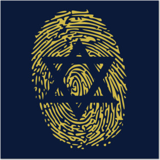 Jewish Identity Fingerprint Posters and Art