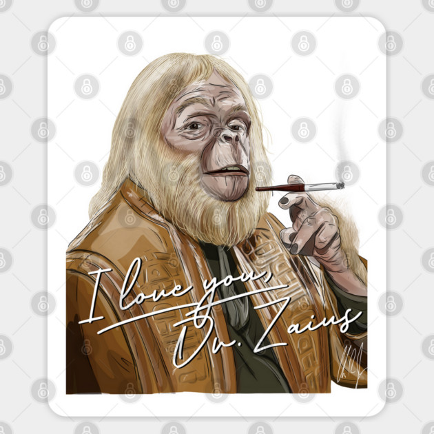 Planet of the Apes: I Love You, Dr. Zaius Sticker by 51Deesigns