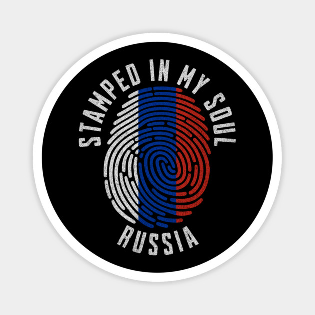 Stamped in My Soul Russia Flag Design Russian Pride Magnet by Yesteeyear