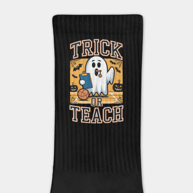 Trick or Teach Basketball Ghost Design by Designed By Marty
