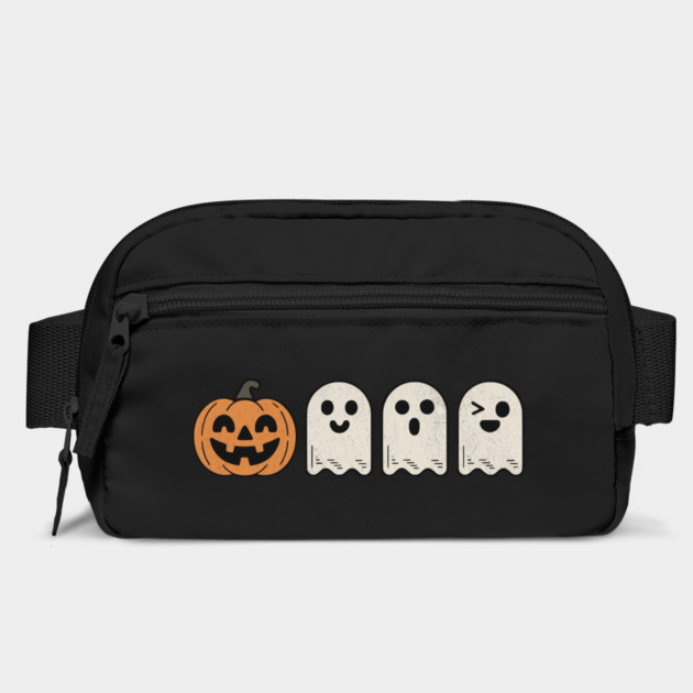 Pumpkin and Cute Ghost Faces Halloween Design by Designed By Marty