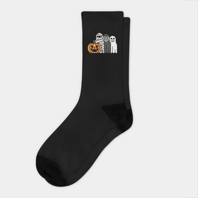 Pumpkin and Classic Monster Squad Design Socks by Designed By Marty