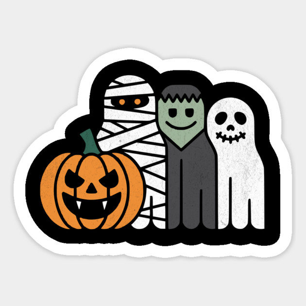 Pumpkin and Classic Monster Squad Design Sticker by Designed By Marty