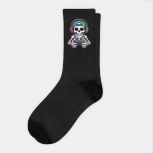 Skeleton Gamer Headset Design Socks