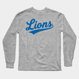 Lions Football Retro Script Style Long Sleeve T-Shirt