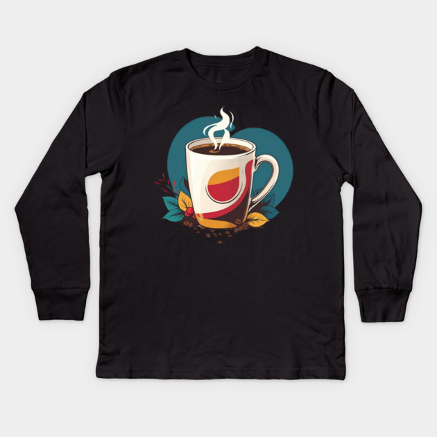 Writing Fueled by Fresh Coffee Kids Long Sleeve T-Shirt by SR8891