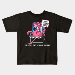Self-Care Flamingo Queen Kids T-Shirt