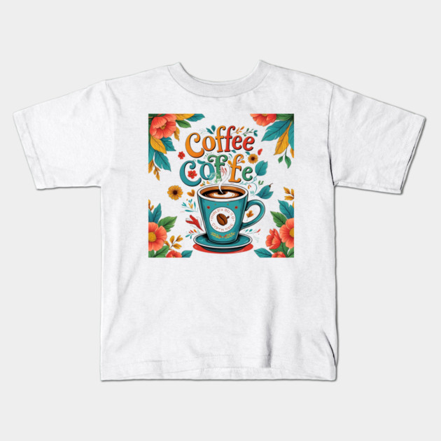Coffee Writing and Creative Thoughts Kids T-Shirt by SR8891