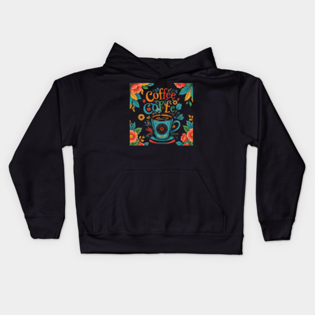 Coffee Writing and Creative Thoughts Kids Hoodie by SR8891