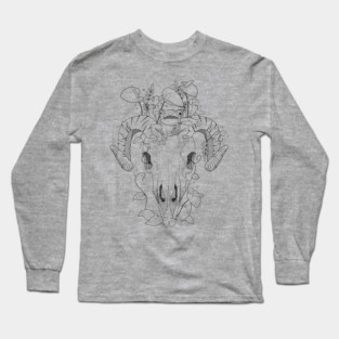 Goat skull & zombie frog design Long Sleeve T-Shirt