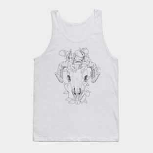 Goat skull & zombie frog design Tank Top
