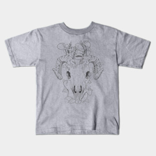 Goat skull & zombie frog design Kids T-Shirt