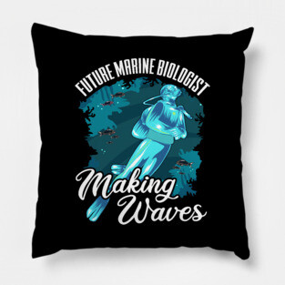 Funny Future Marine Biologist Making Waves Pun Pillow
