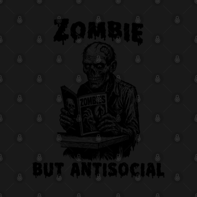 Funny Introverted Zombie reading Comic Books by Luxinda