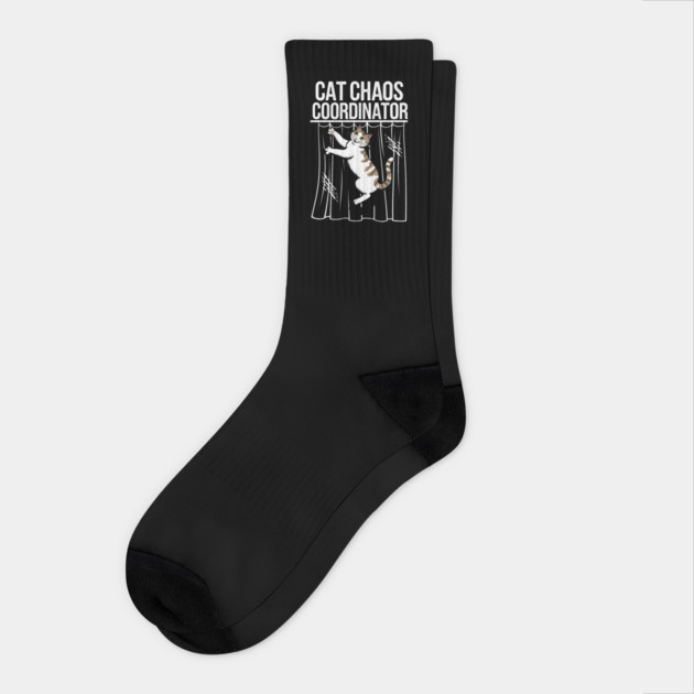 Cat Chaos Coordinator – Funny Cat Lover Socks by MakerMind8.2