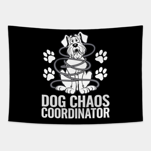 Dog Chaos Coordinator – Funny Dog Lover Tapestry by MakerMind8.2