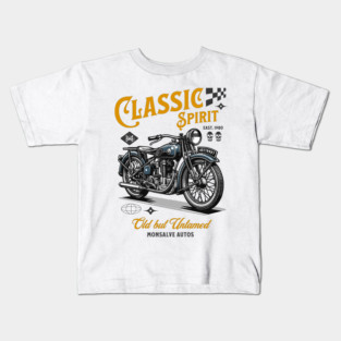 Classic Spirit – Vintage Motorcycle Design Kids T-Shirt