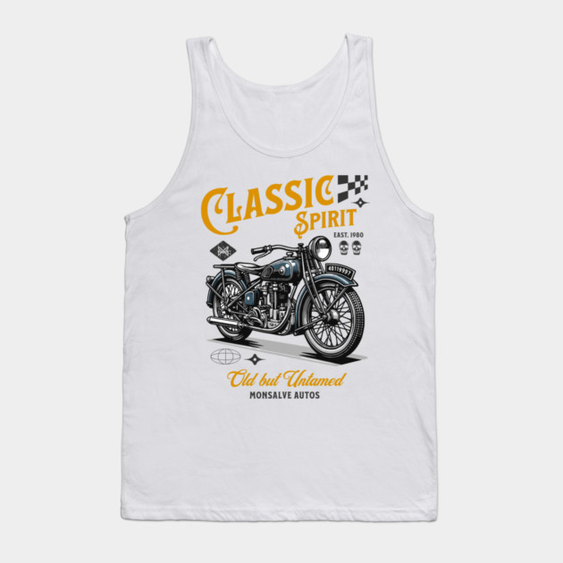 Classic Spirit – Vintage Motorcycle Design Tank Top by monsalveautos